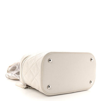 Chanel Crumpled Calfskin PVC Quilted Flap White 4 of 13