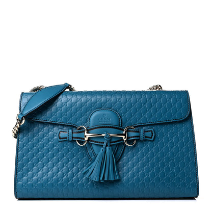Gucci Soft Microguccissima Medium Emily Chain Shoulder Bag Deep Cobalt 1 of 4