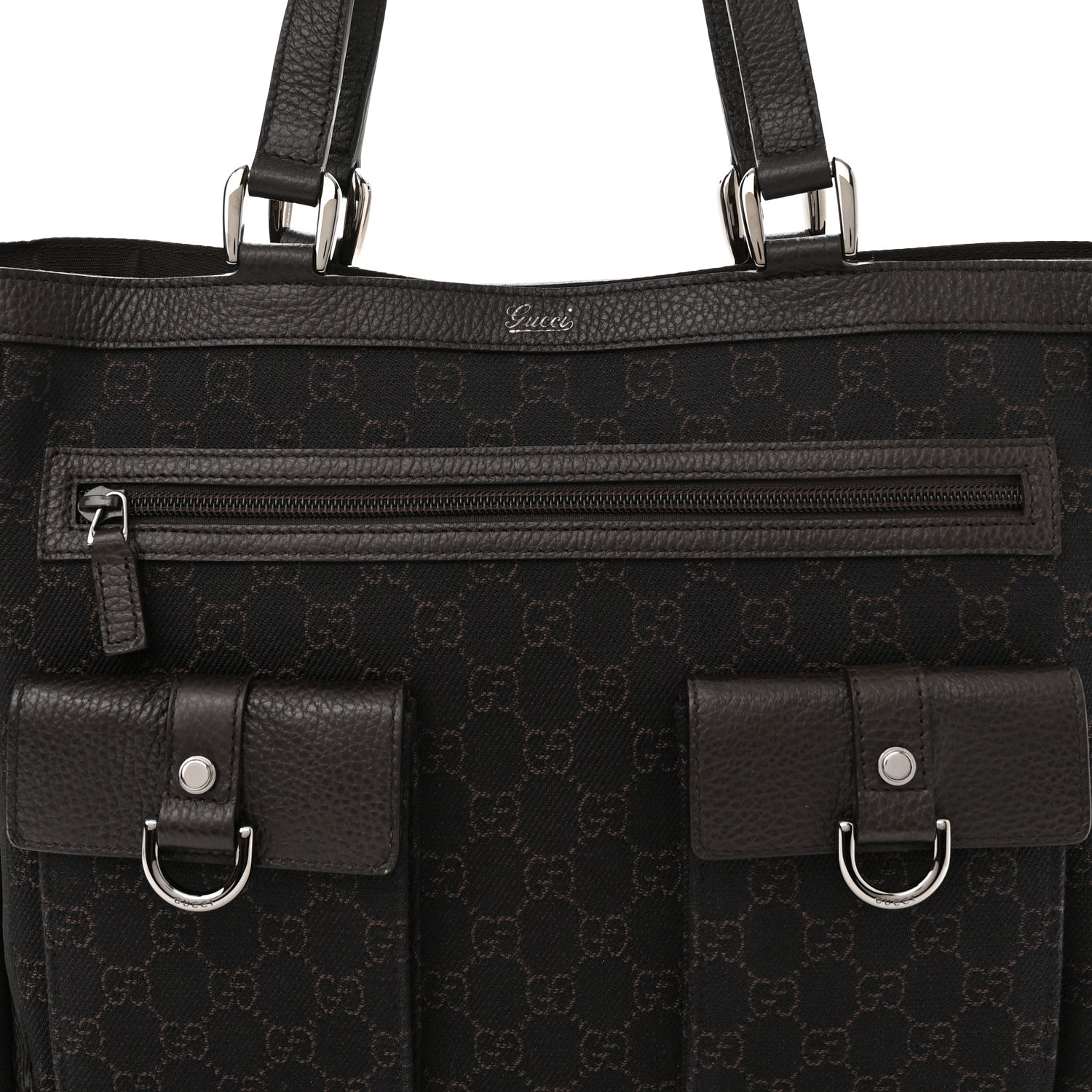 Gucci Monogram Abbey D Ring Tote Black 8 of 10