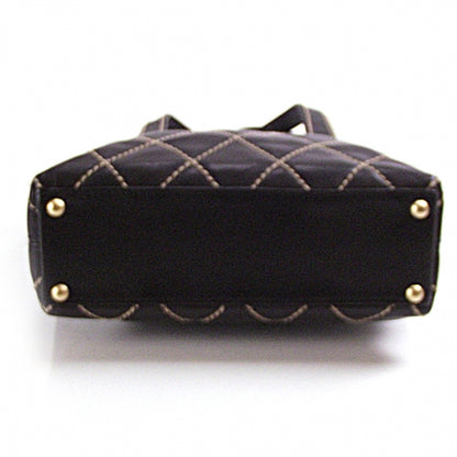 Chanel Leathter Quilted Surpique Tote Black 5 of 11