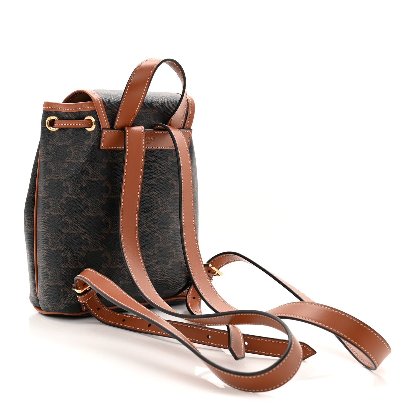 Triomphe Canvas Calfskin Mini Folco Backpack Tan