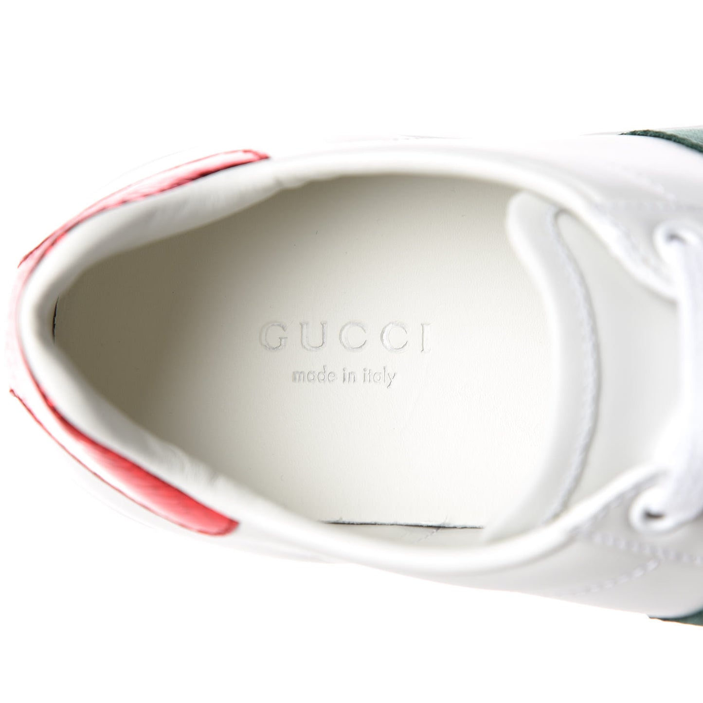 Calfskin Ayers Bee Embroidered Womens Ace Sneakers 36 White Green