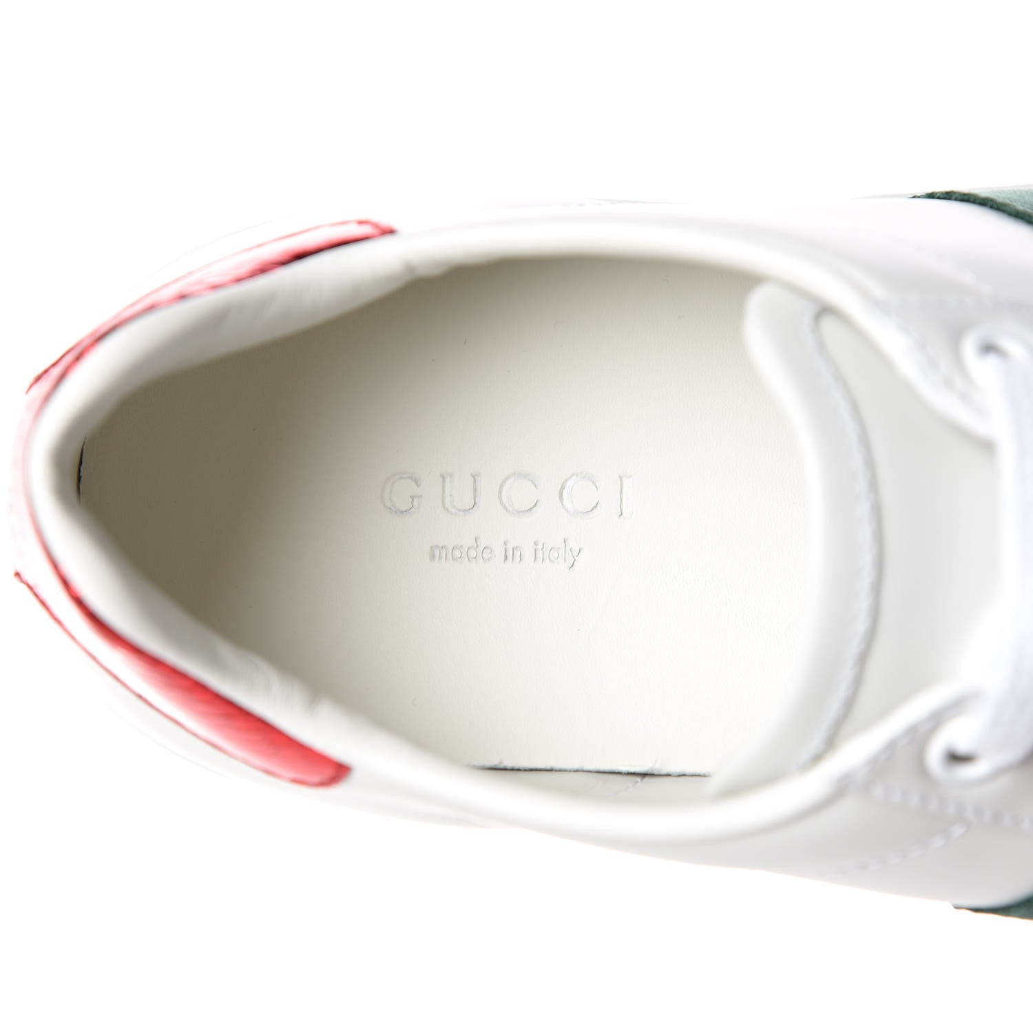 Gucci Calfskin Ayers Bee Embroidered Womens Ace Sneakers 36 White Green 5 of 10