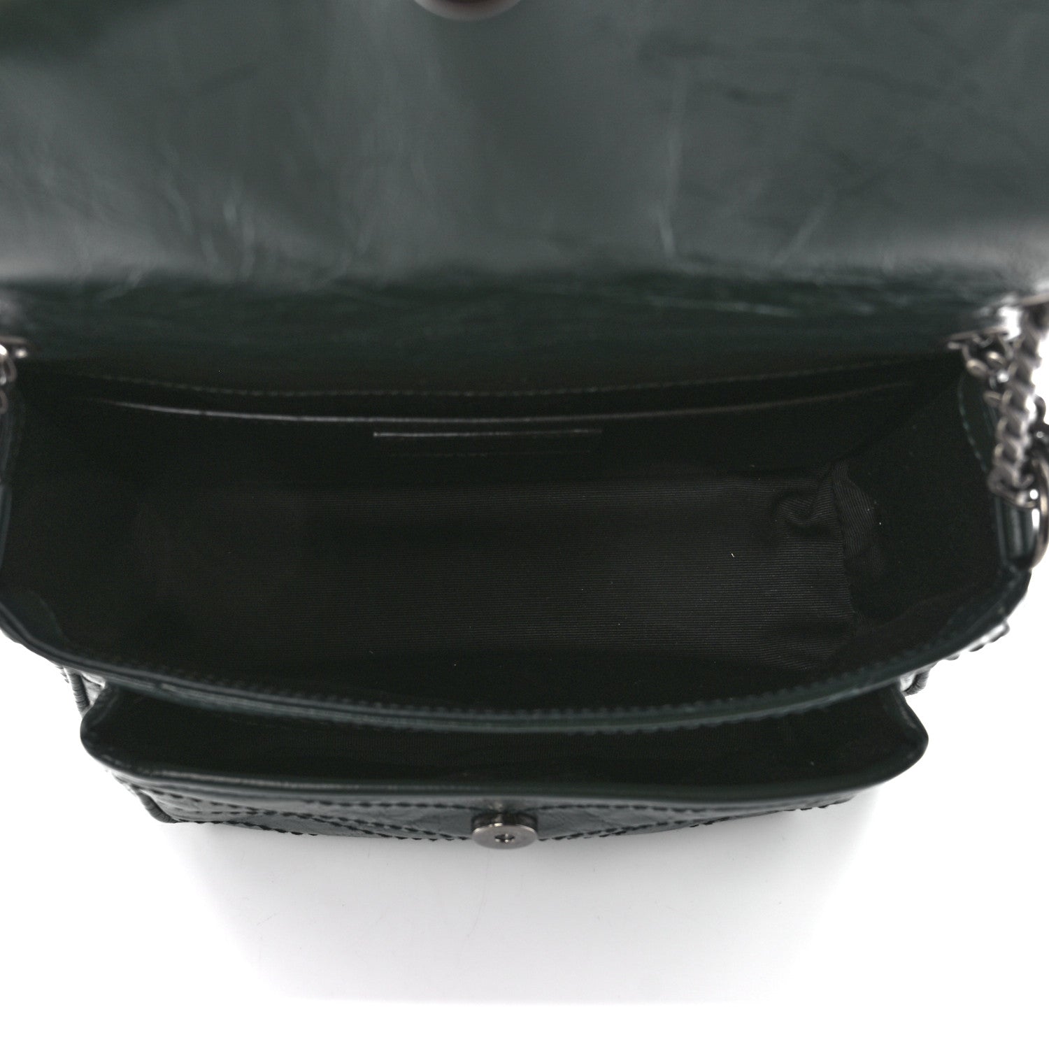 Saint Laurent Crinkled Calfskin Matelasse Monogram Baby Niki Chain Satchel 5 of 12