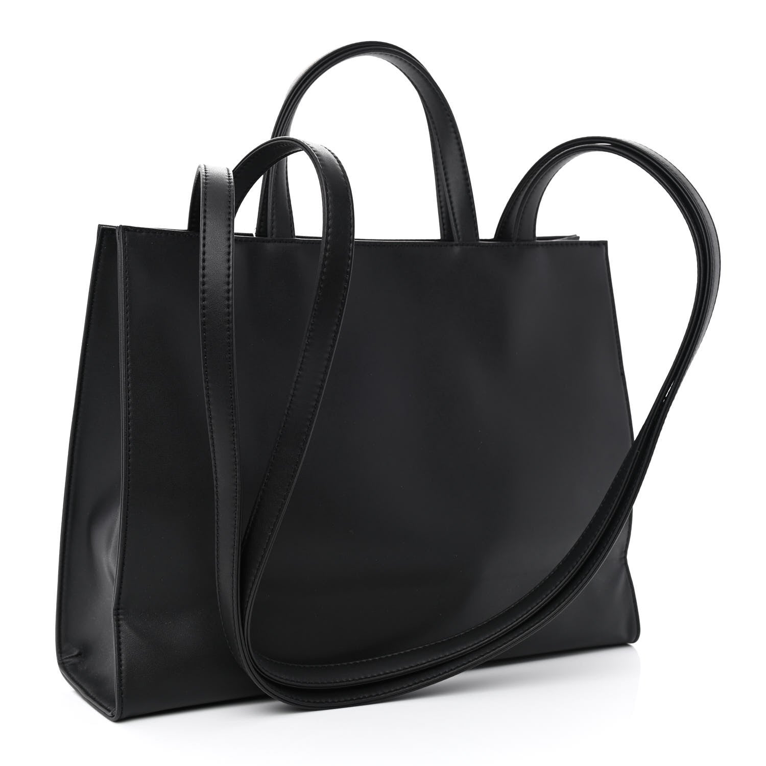 Telfar Vegan Leather Medium Shopping Bag Black 3 of 11