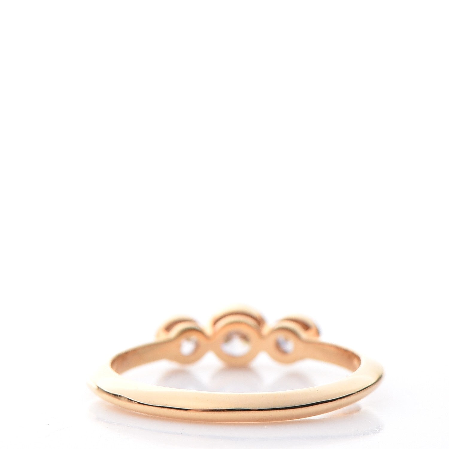 Tiffany 18K Yellow Gold Diamond Three Stone Milgrain Ring 50.6 5.5 3 of 5