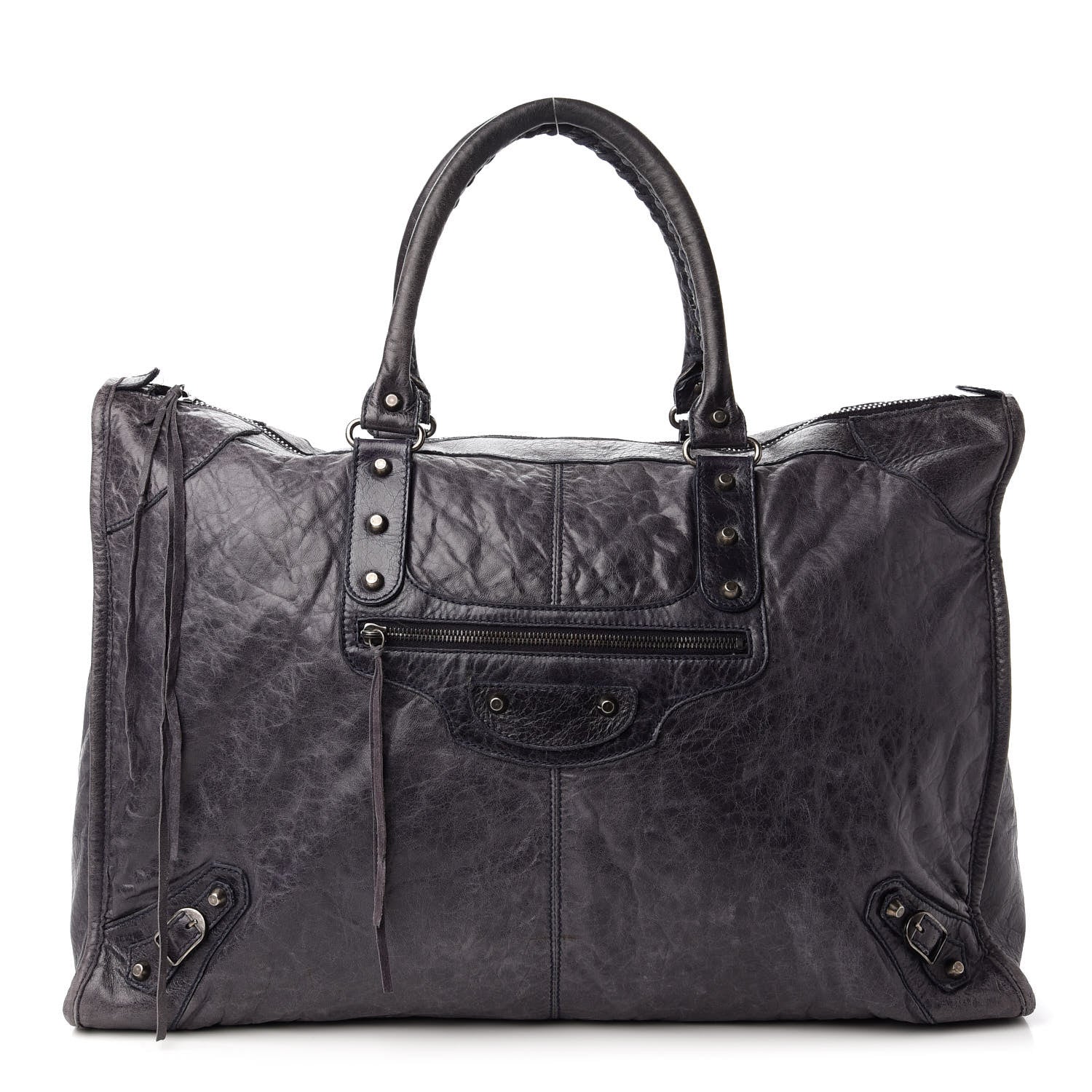 Balenciaga Agneau Classic Hardware Weekender Ink 1 of 11