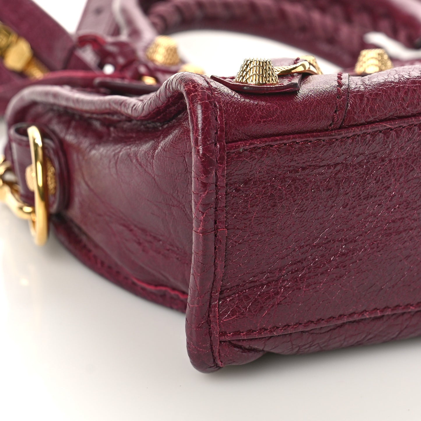Agneau Giant 12 Gold Hardware Mini City Violet Prune