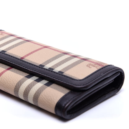 Burberry Haymarket Check Continental Wallet Brown 7 of 13