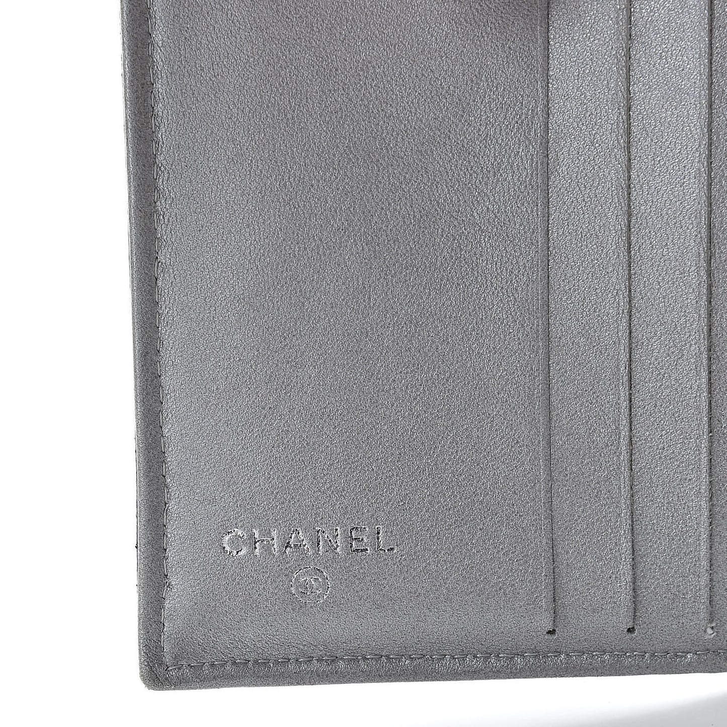 Lambskin Embossed Camellia French Wallet Black