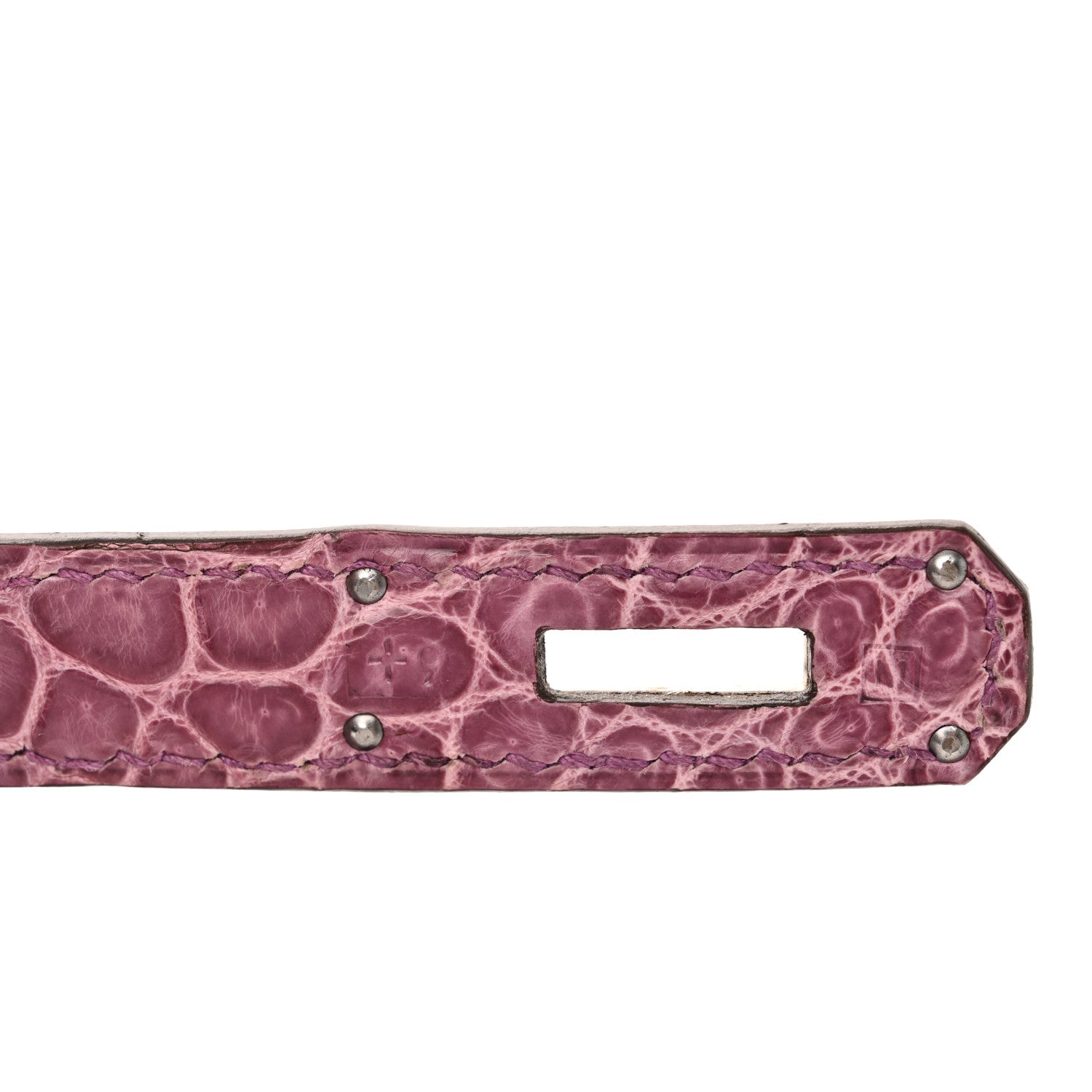 Hermes Shiny Porosus Crocodile Birkin 35 Violet 7 of 10