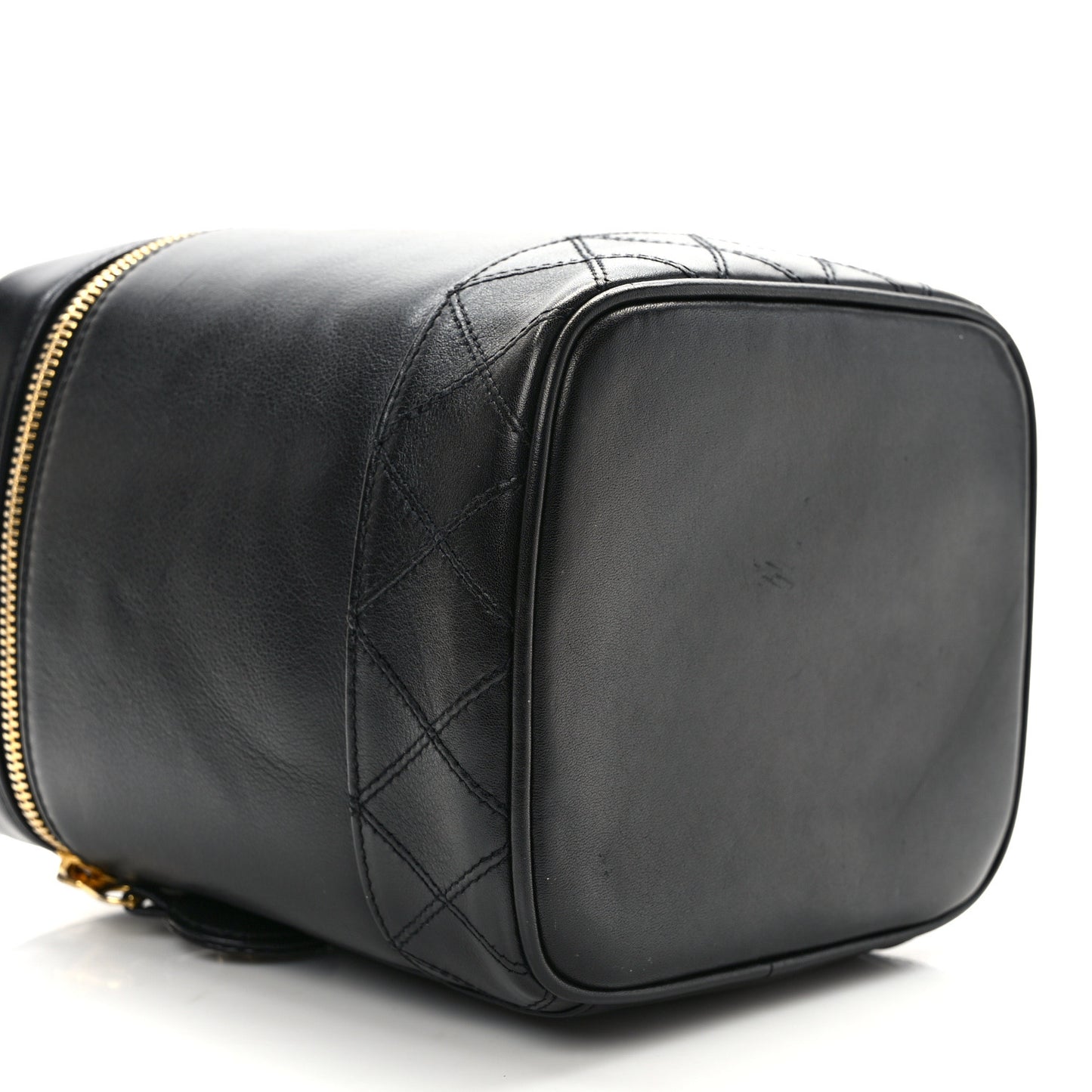 Lambskin Vanity Cosmetic Case Black