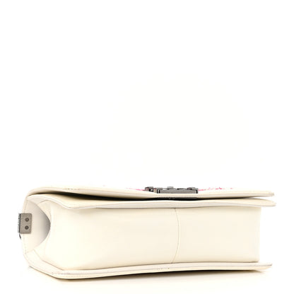 Chanel Patent Tweed Medium Boy Flap White 5 of 11