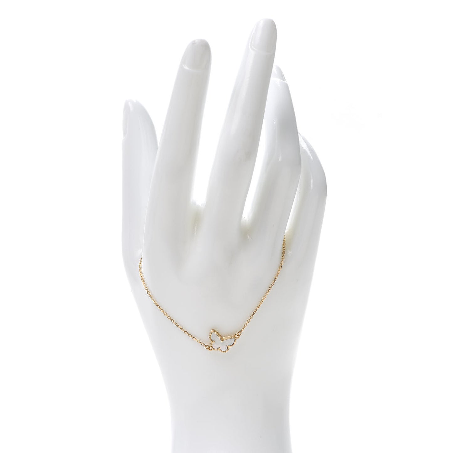 18K Yellow Gold Mother of Pearl Sweet Alhambra Butterfly Bracelet