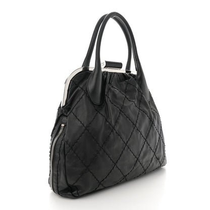 Chanel Calfskin Stitched Expandable Frame Bag Black 3 of 15