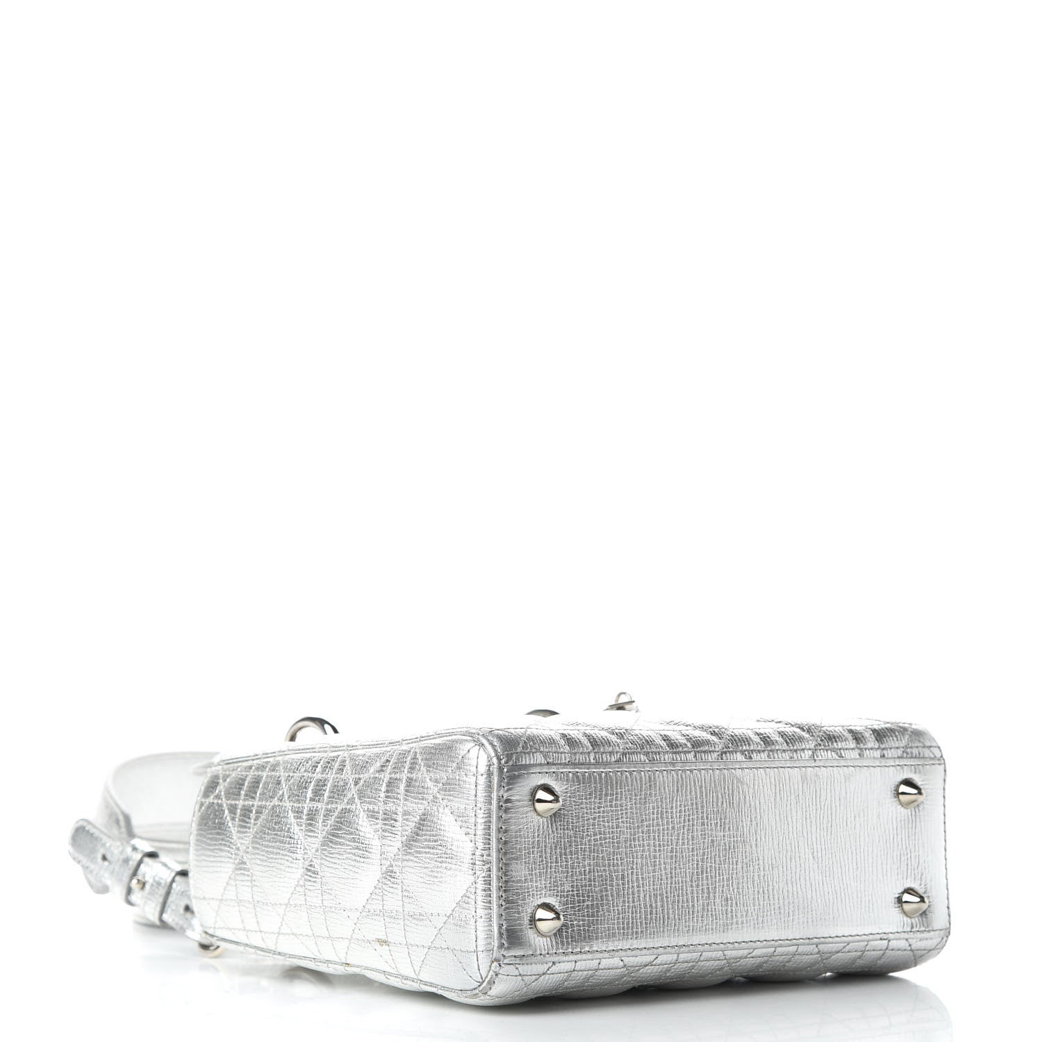 Christian Dior Metallic Grained Calfskin Cannage Small Lucky Badges My Lady Dior Silver 4 of 8