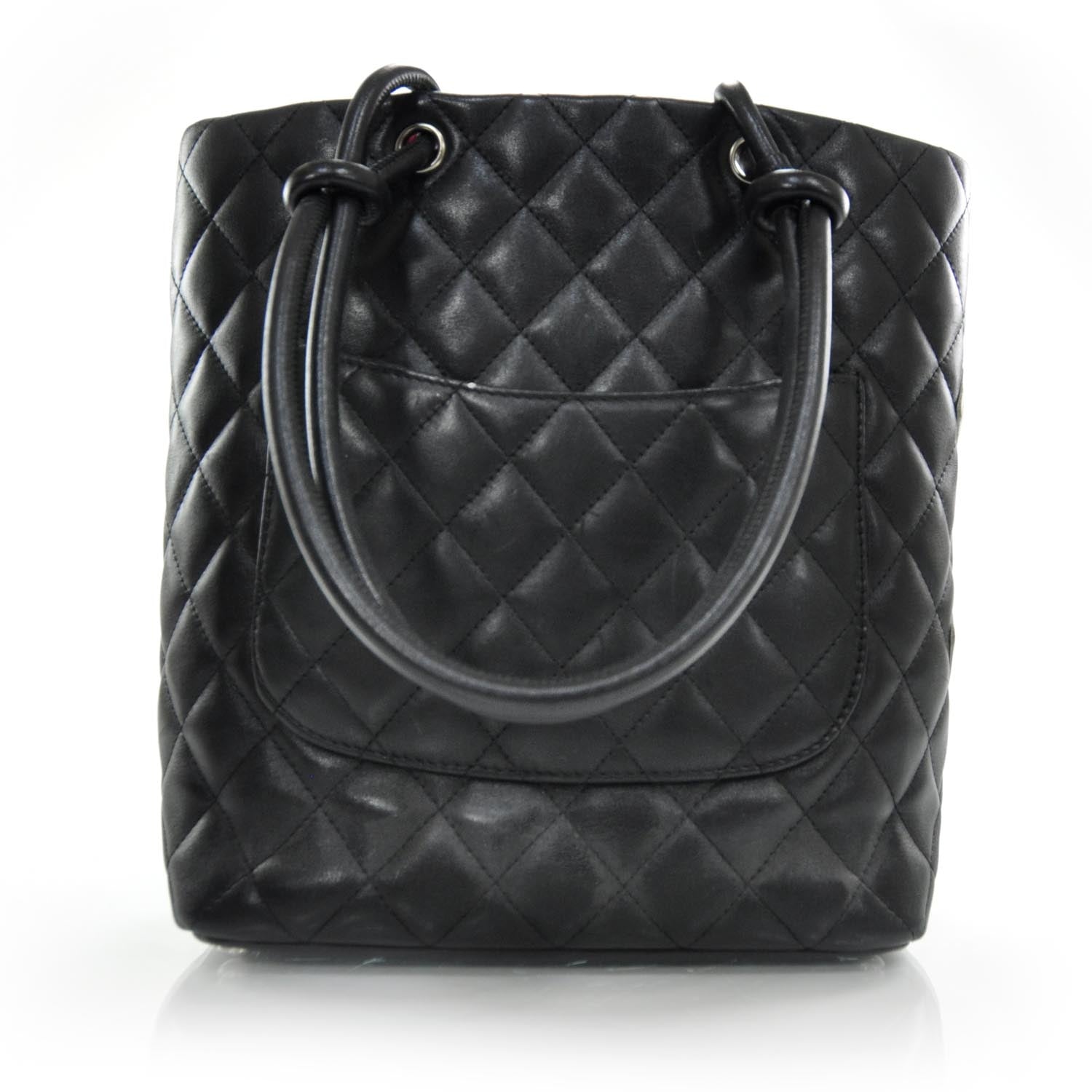 Chanel Calfskin Quilted Medium Cambon Tote Black White 6 of 9