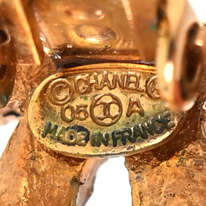 Chanel Crystal CC Clip On Earrings Gold 4 of 4