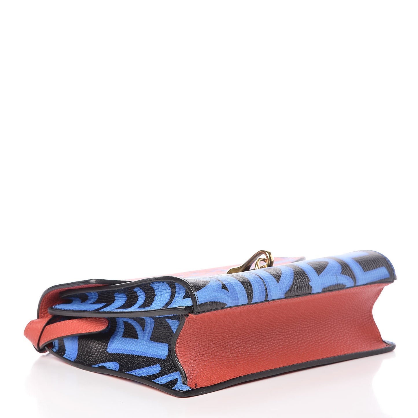 Calfskin Graffiti Print Small Macken Crossbody Bag Black