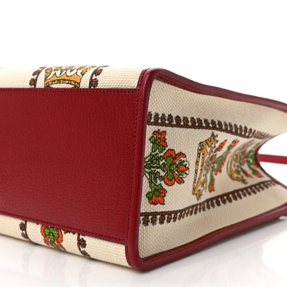 Gucci Canvas Jacquard Calfskin 100 Centennial Music Small Tote Bag Ivory Red 8 of 8