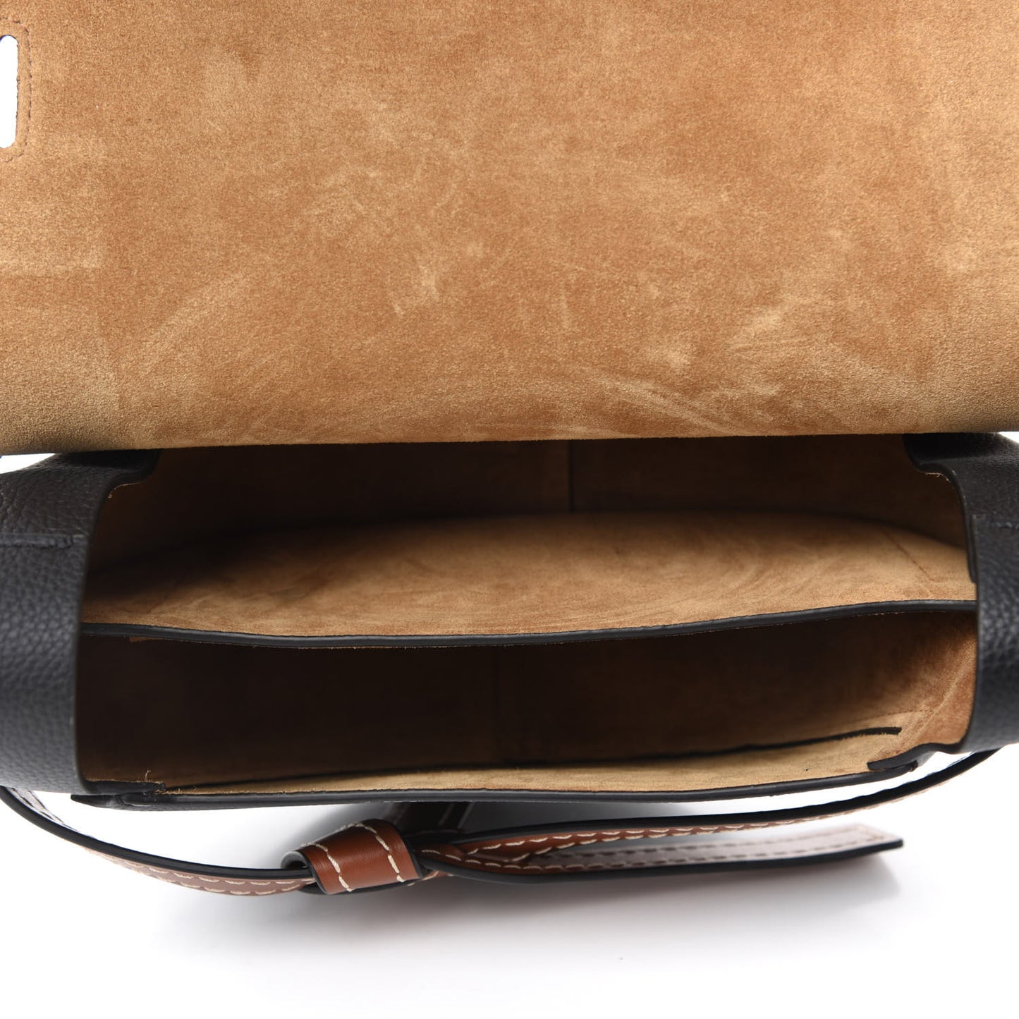 Grained Calfskin Small Gate Crossbody Bag Pecan Black