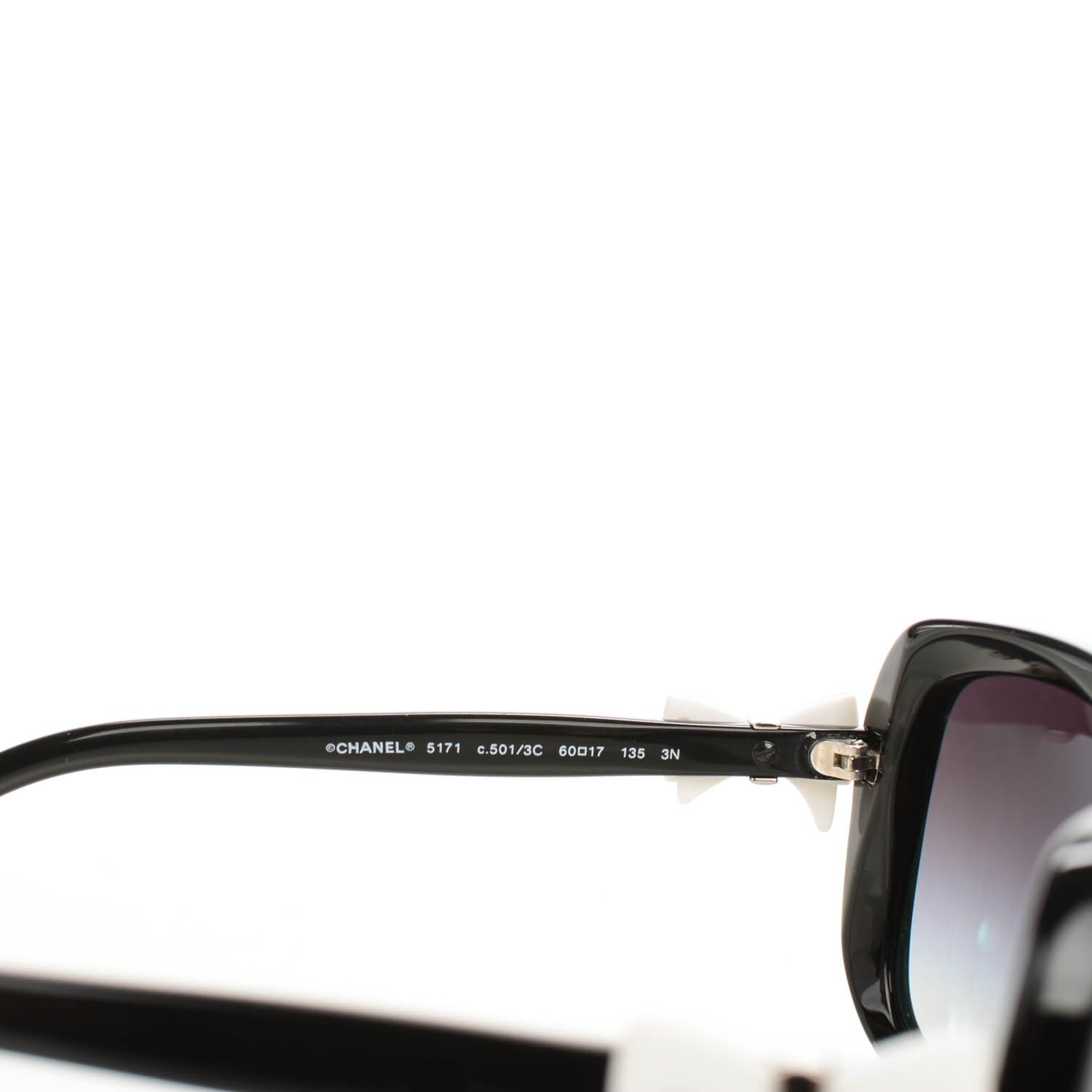 Chanel CC Bow Sunglasses 5171 Black White 4 of 7
