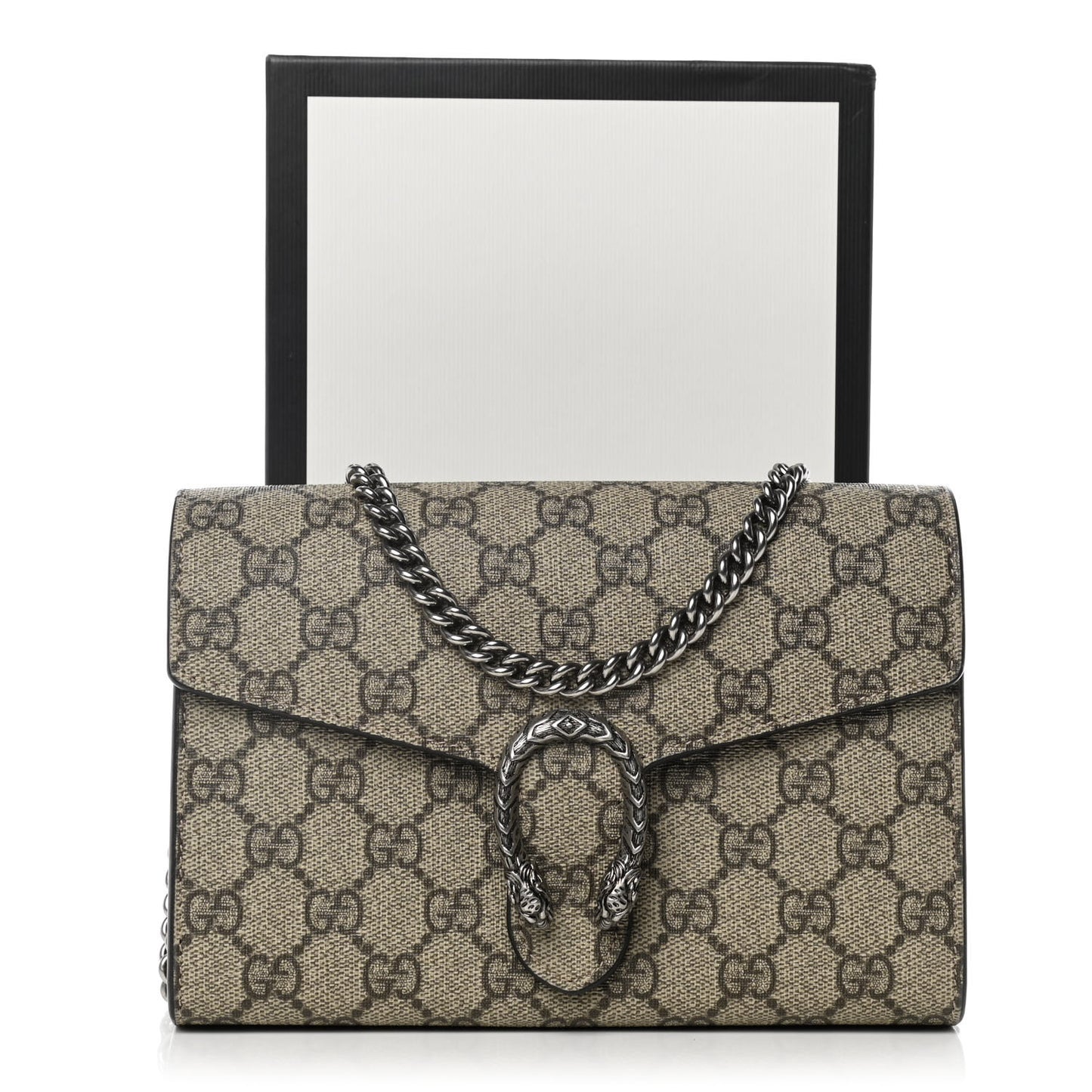 GG Supreme Monogram Mini Dionysus Chain Wallet Beige Taupe