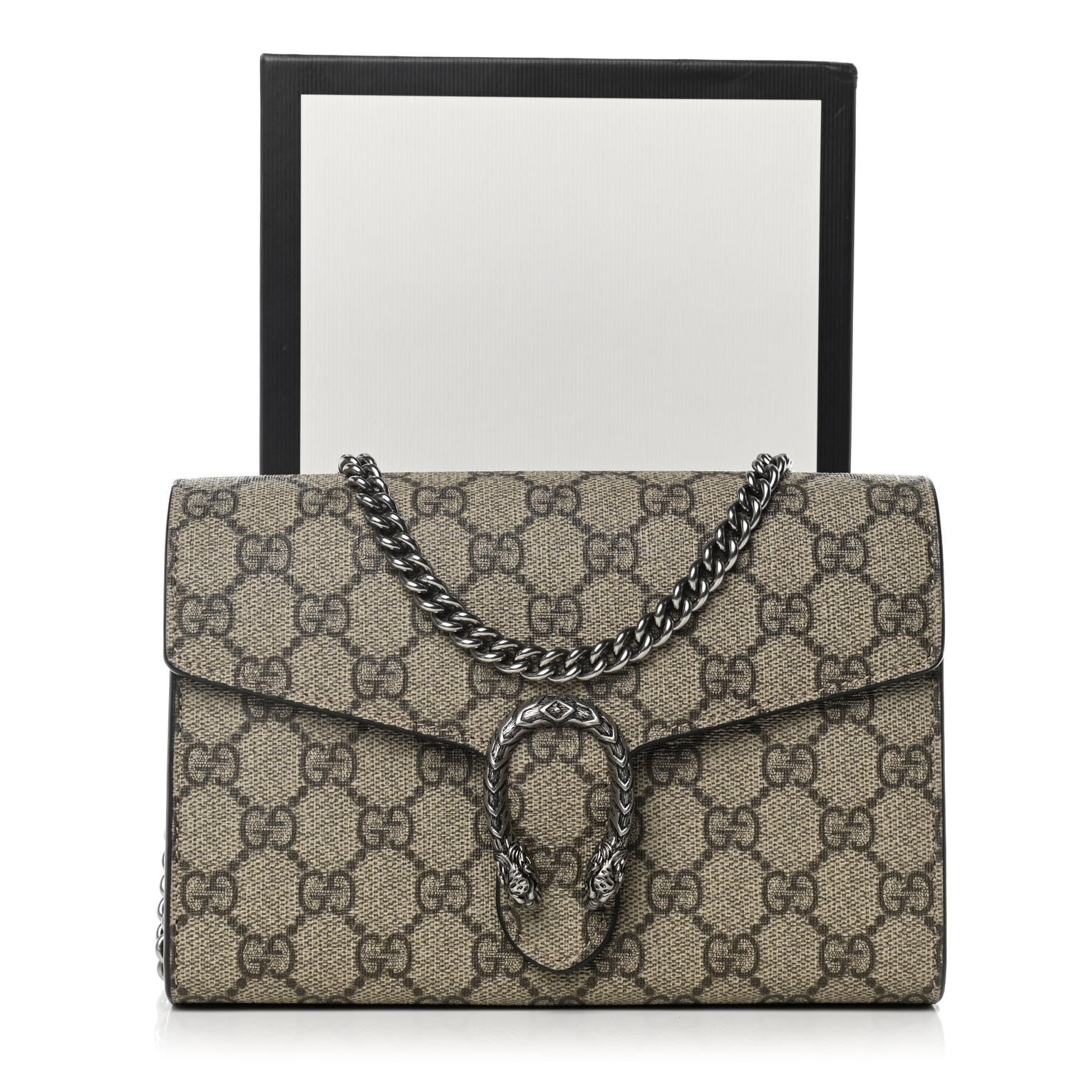Gucci GG Supreme Monogram Mini Dionysus Chain Wallet Beige Taupe 10 of 10