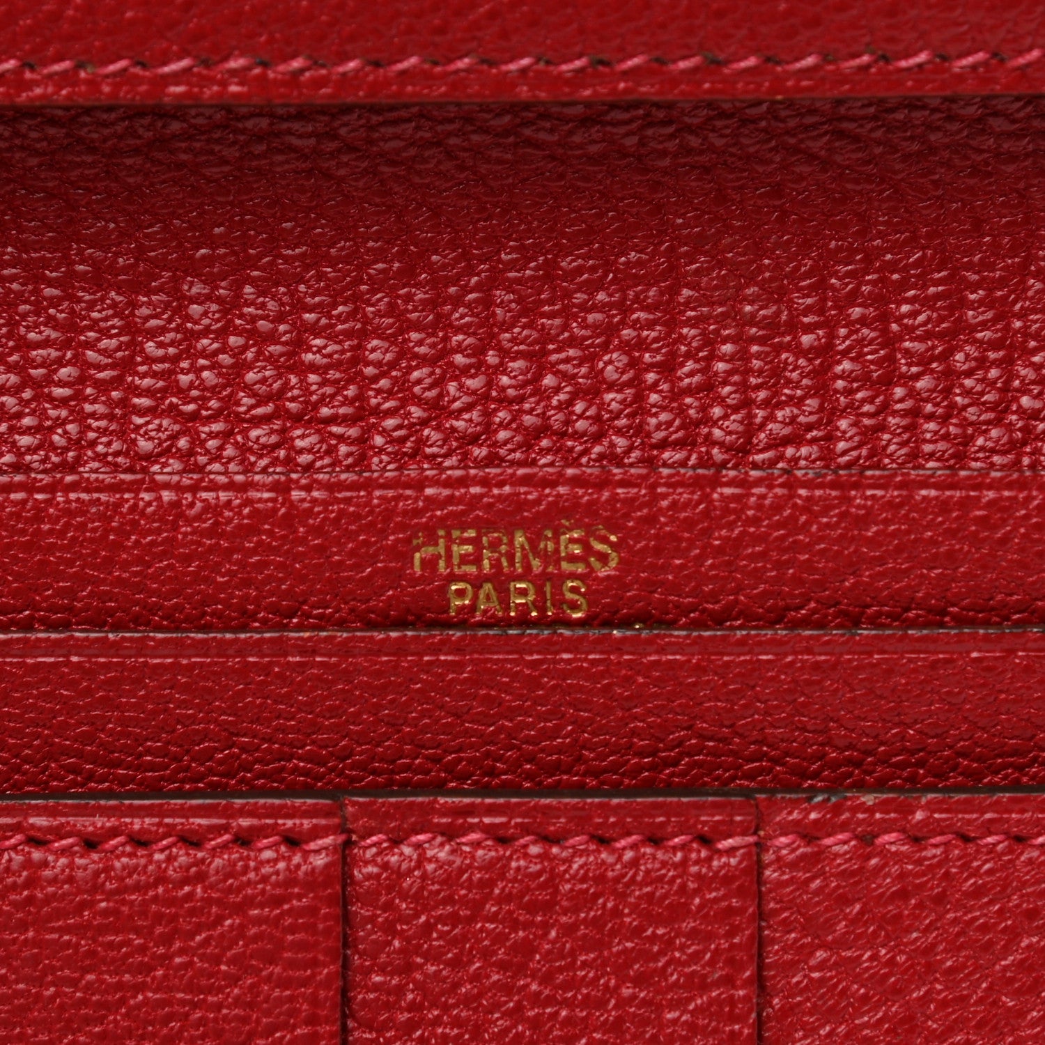Hermes Chevre Mysore Bearn Gusset Wallet Rouge Vif 5 of 10