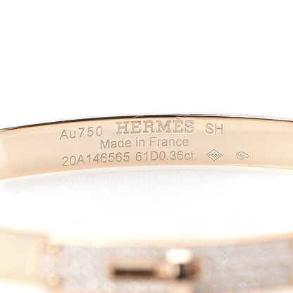 Hermes 18K Rose Gold Diamond PM Kelly Pave Bracelet SH 4 of 6