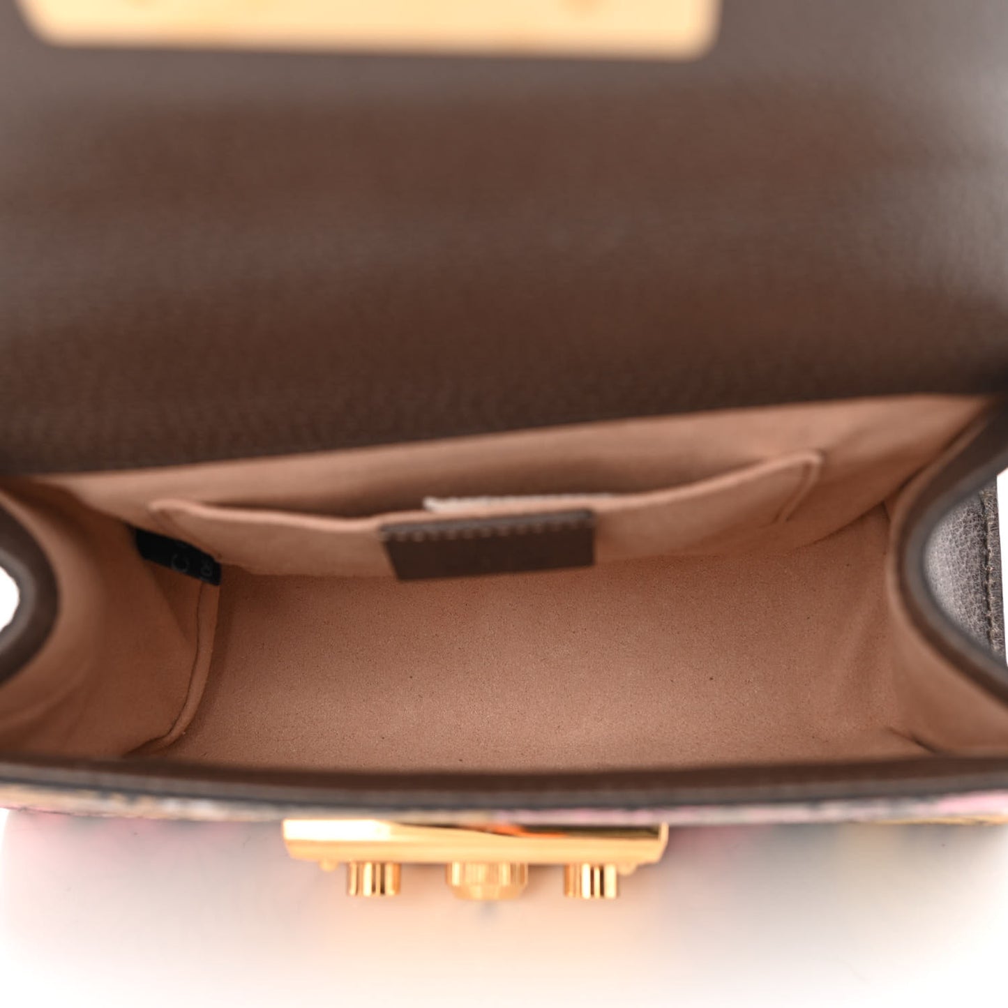 GG Supreme Monogram Bengal Small Padlock Shoulder Bag Beige Pink