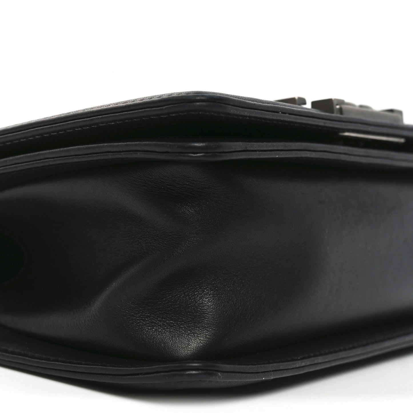 Lambskin Quilted Small Boy Flap Black