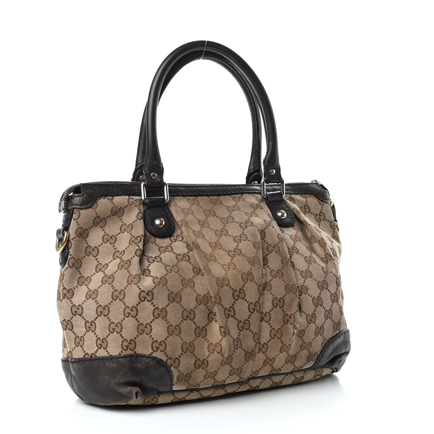 Gucci Monogram Medium Sukey Top Handle Dark Brown 3 of 13