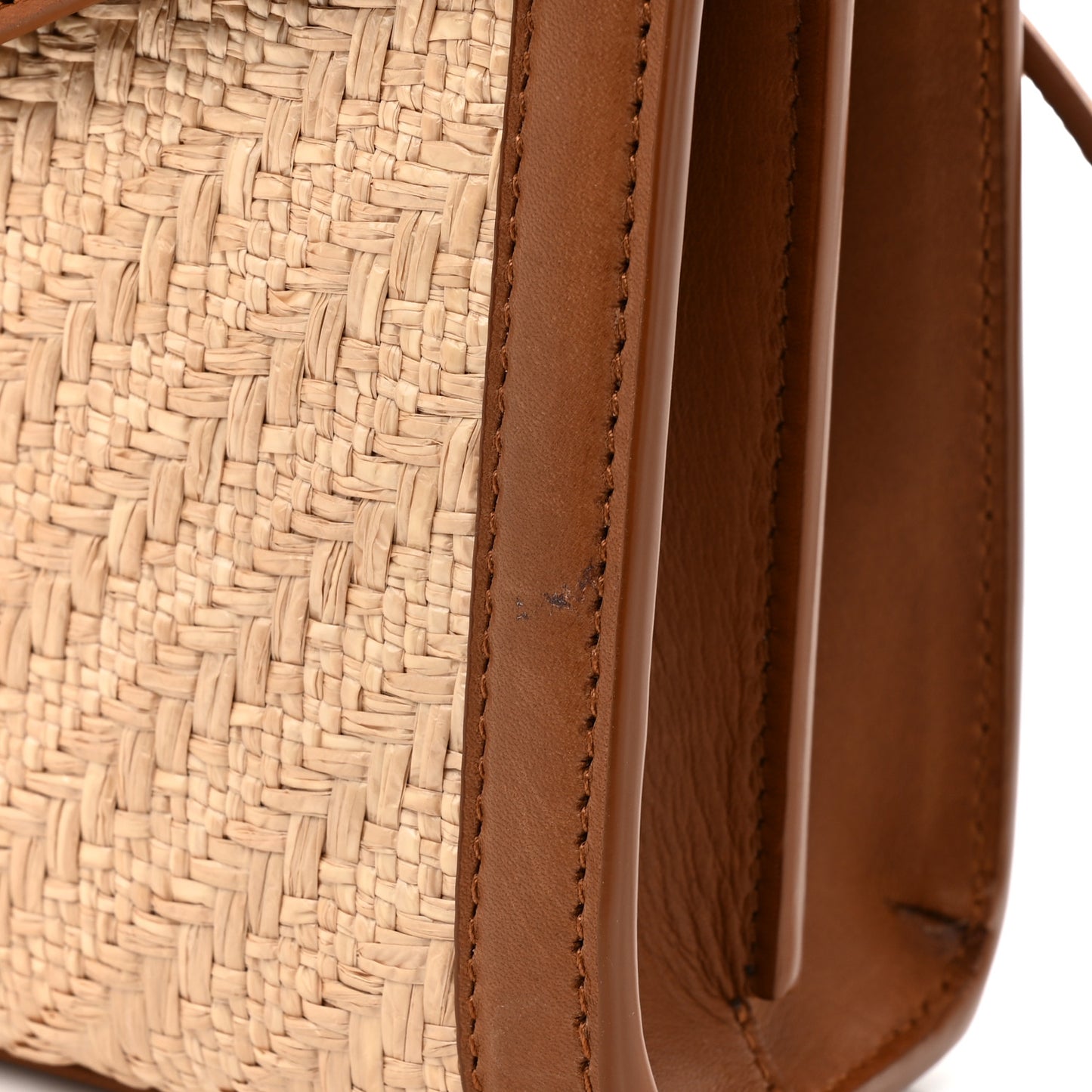 Raffia Calfskin Mini Classic Monogram Cassandra Top Handle Naturel Brick