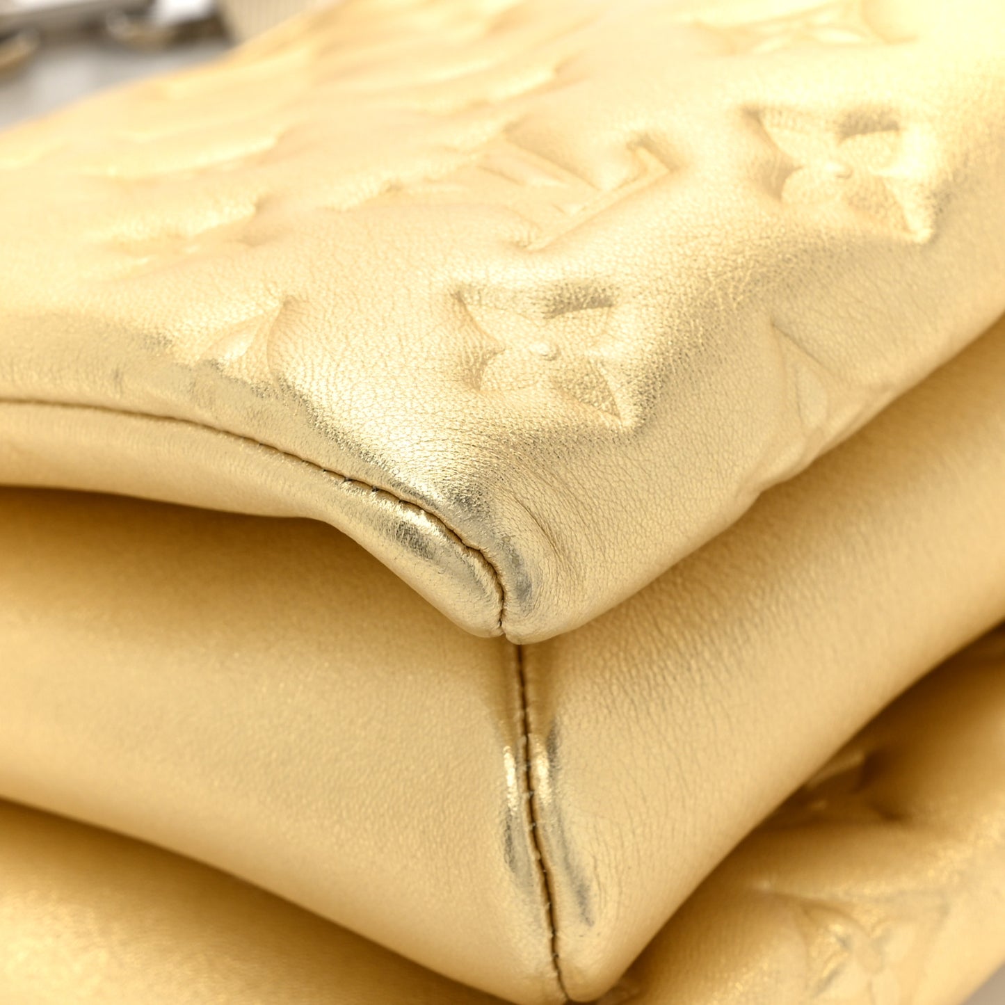 Lambskin Embossed Monogram Coussin PM Gold