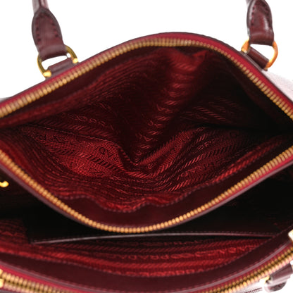 Prada Saffiano Mini Galleria Double Zip Tote Granato 6 of 18