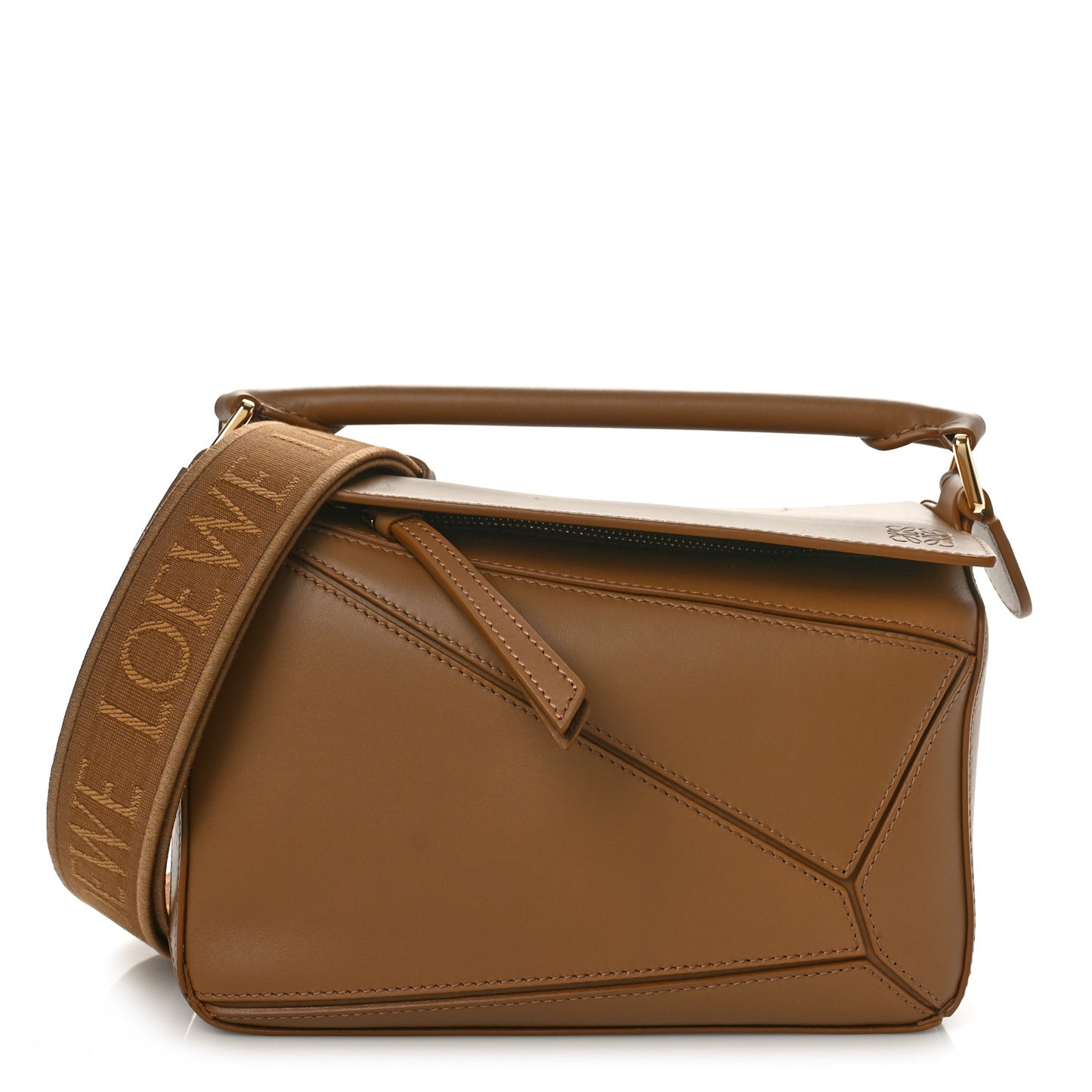 Satin Calfskin Small Puzzle Bag Oak