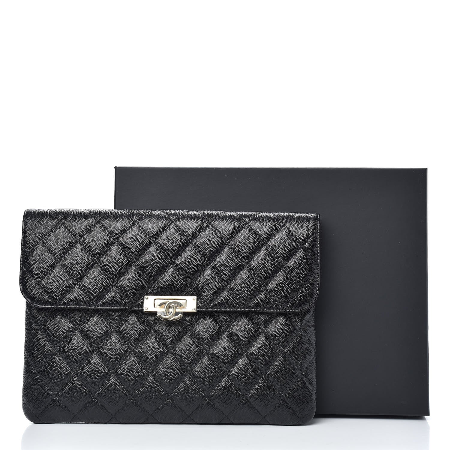 Chanel Caviar Quilted Medium Golden Class Pouch Black 9 of 9