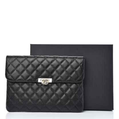 Chanel Caviar Quilted Medium Golden Class Pouch Black 9 of 9