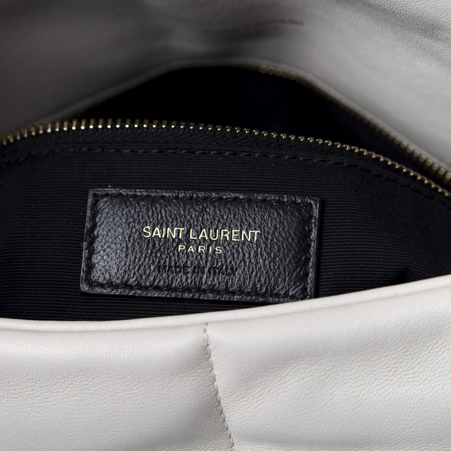 Saint Laurent Lambskin Quilted Medium Loulou Puffer Monogram Chain Satchel Blanc Vintage 8 of 10