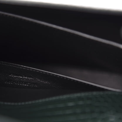 Saint Laurent Calfskin Crocodile Embossed Medium Classic Monogram Cassandra Top Handle Green 10 of 11