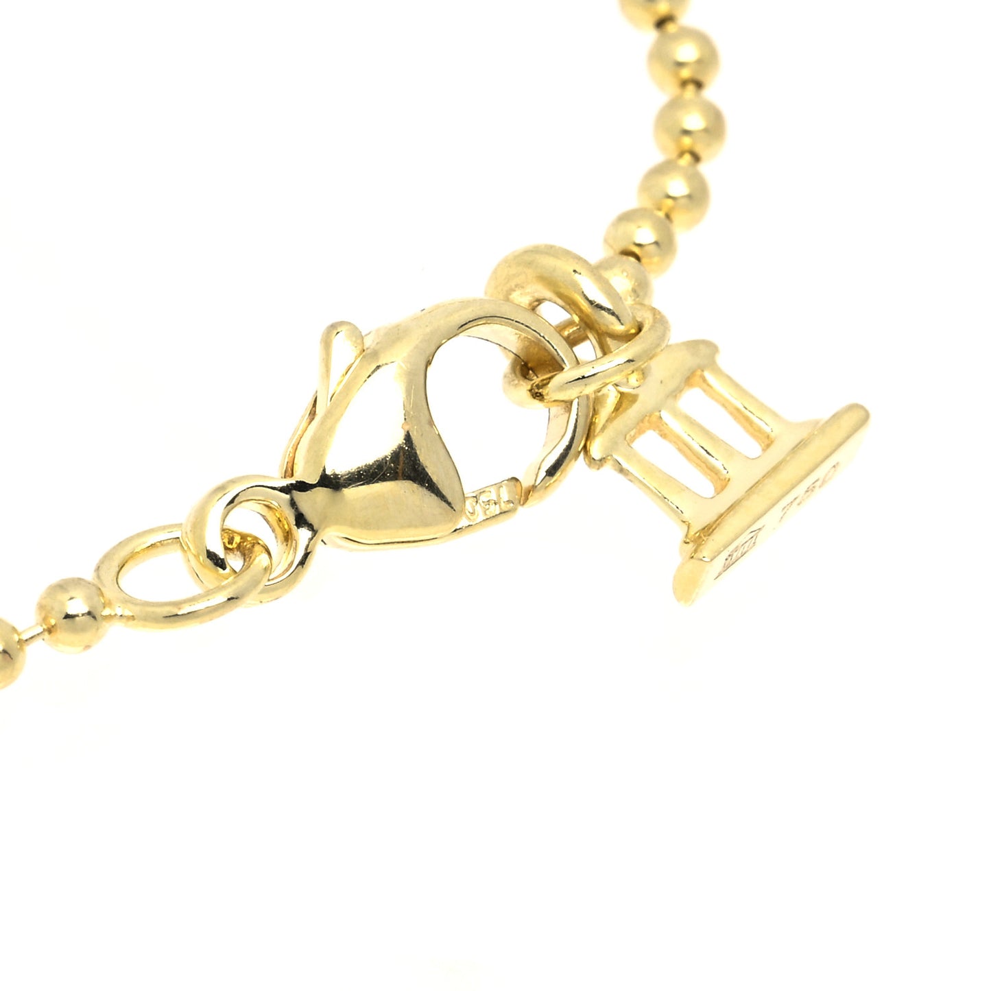 18K Yellow Gold Ball Chain Necklace 18"