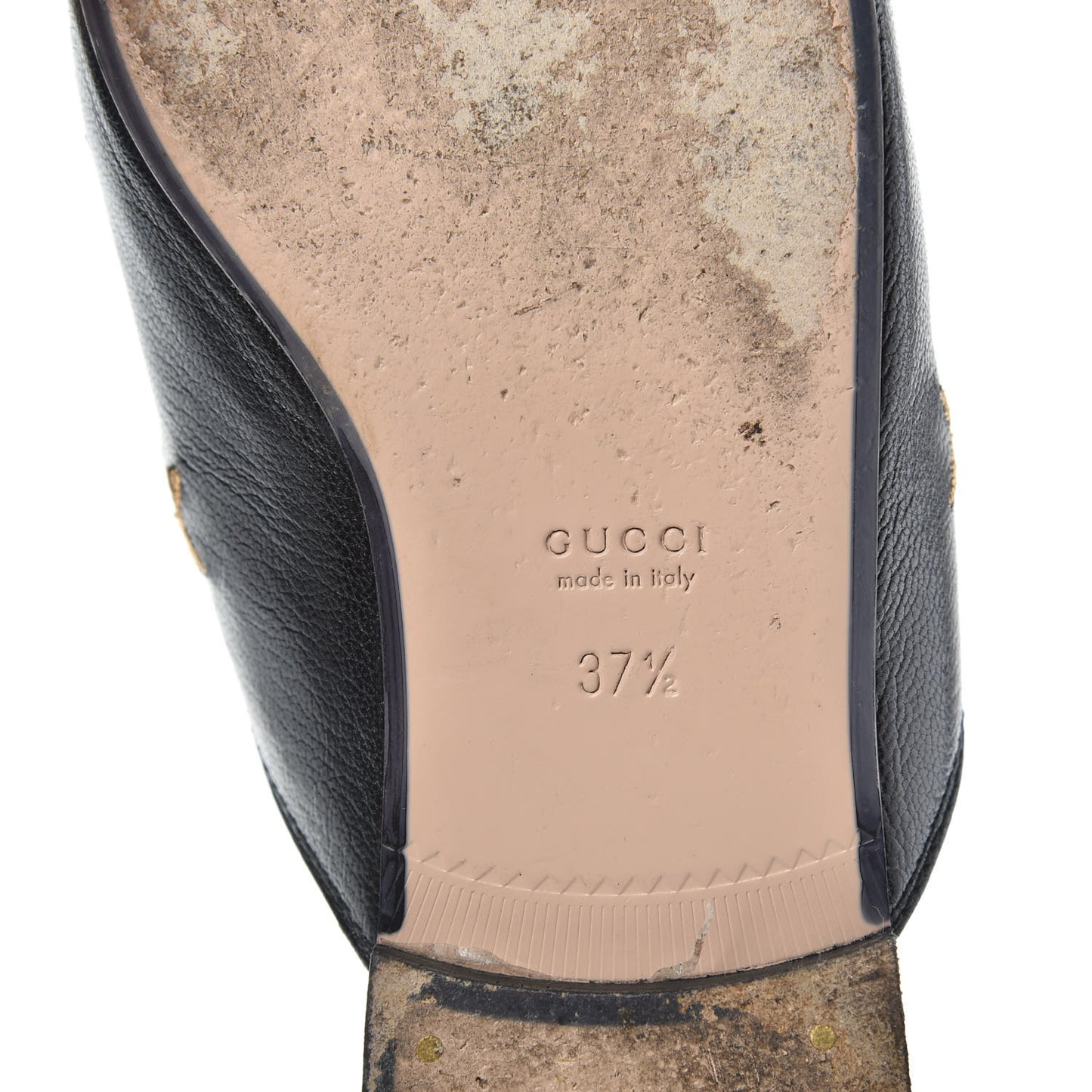 Goatskin Bee Star Embroidered Womens Princetown Slippers 37.5 Black