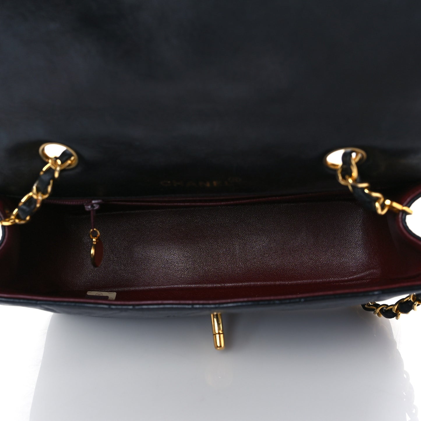 Lambskin Quilted Small Single Flap Black