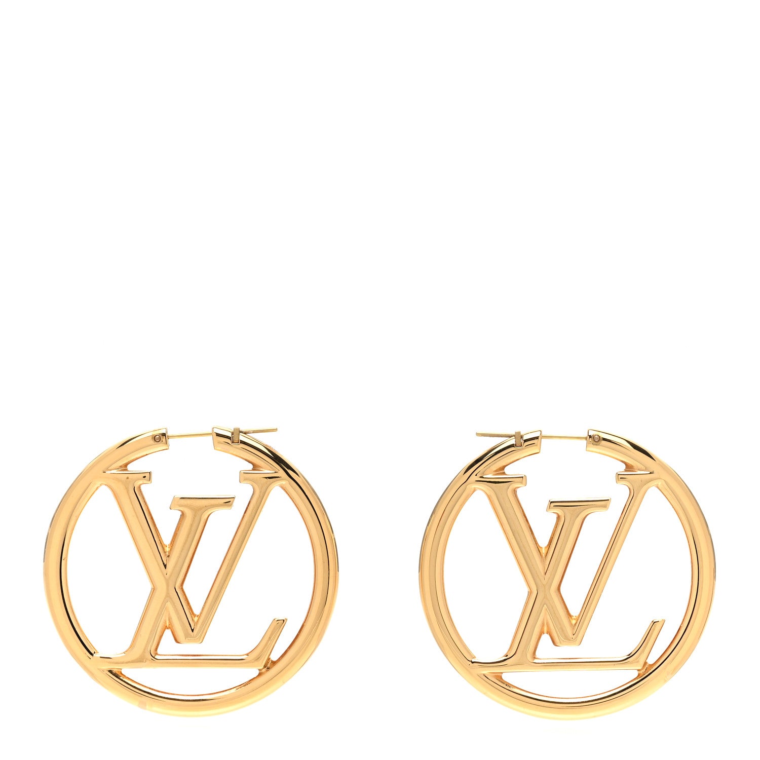 Louis Vuitton Metal Louise Hoop Earrings Gold 1 of 5
