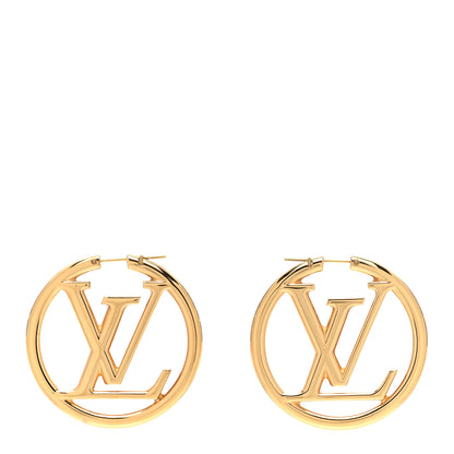 Louis Vuitton Metal Louise Hoop Earrings Gold 1 of 5