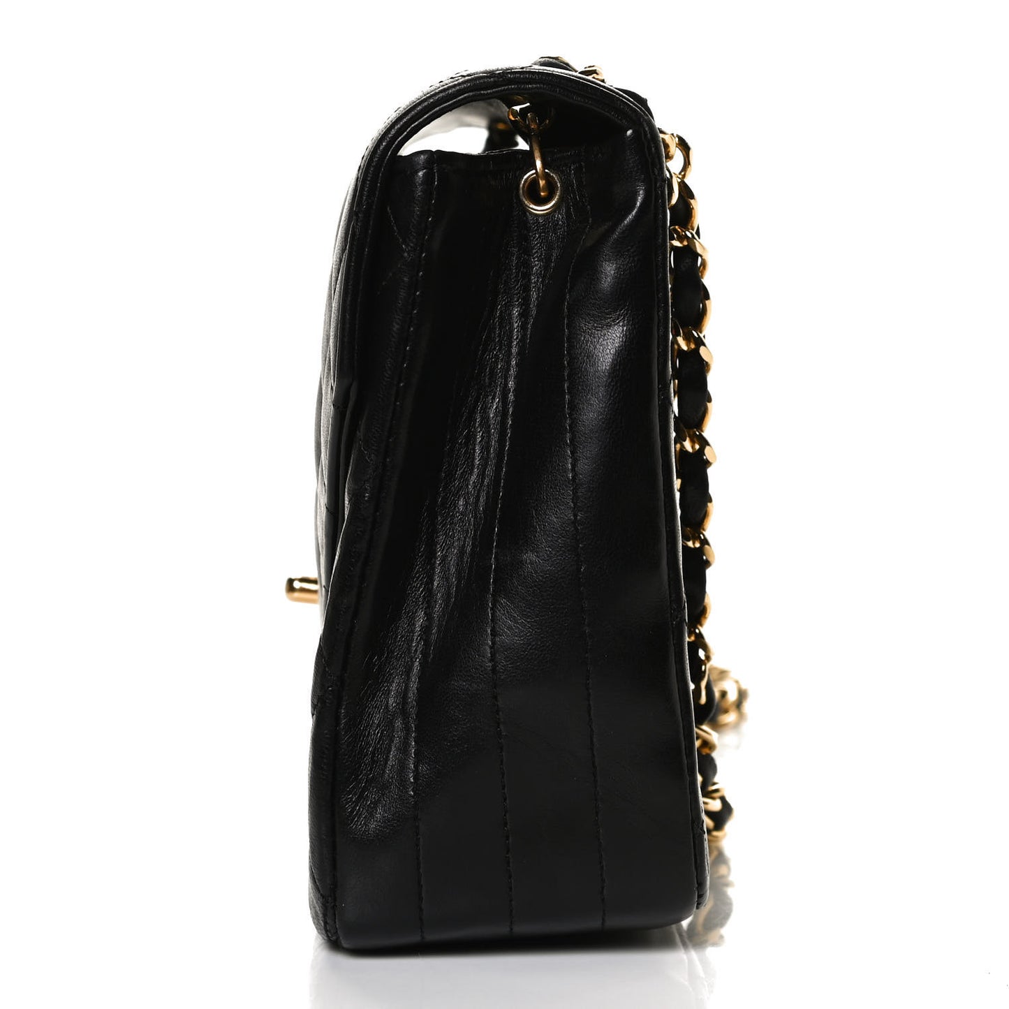 Lambskin Quilted Small Single Flap Black