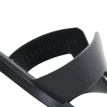 Hermes Epsom Santorini Sandals 38 Black 9 of 10