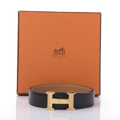 Hermes Box Chamonix 32mm H Belt 70 Black Gold 6 of 7