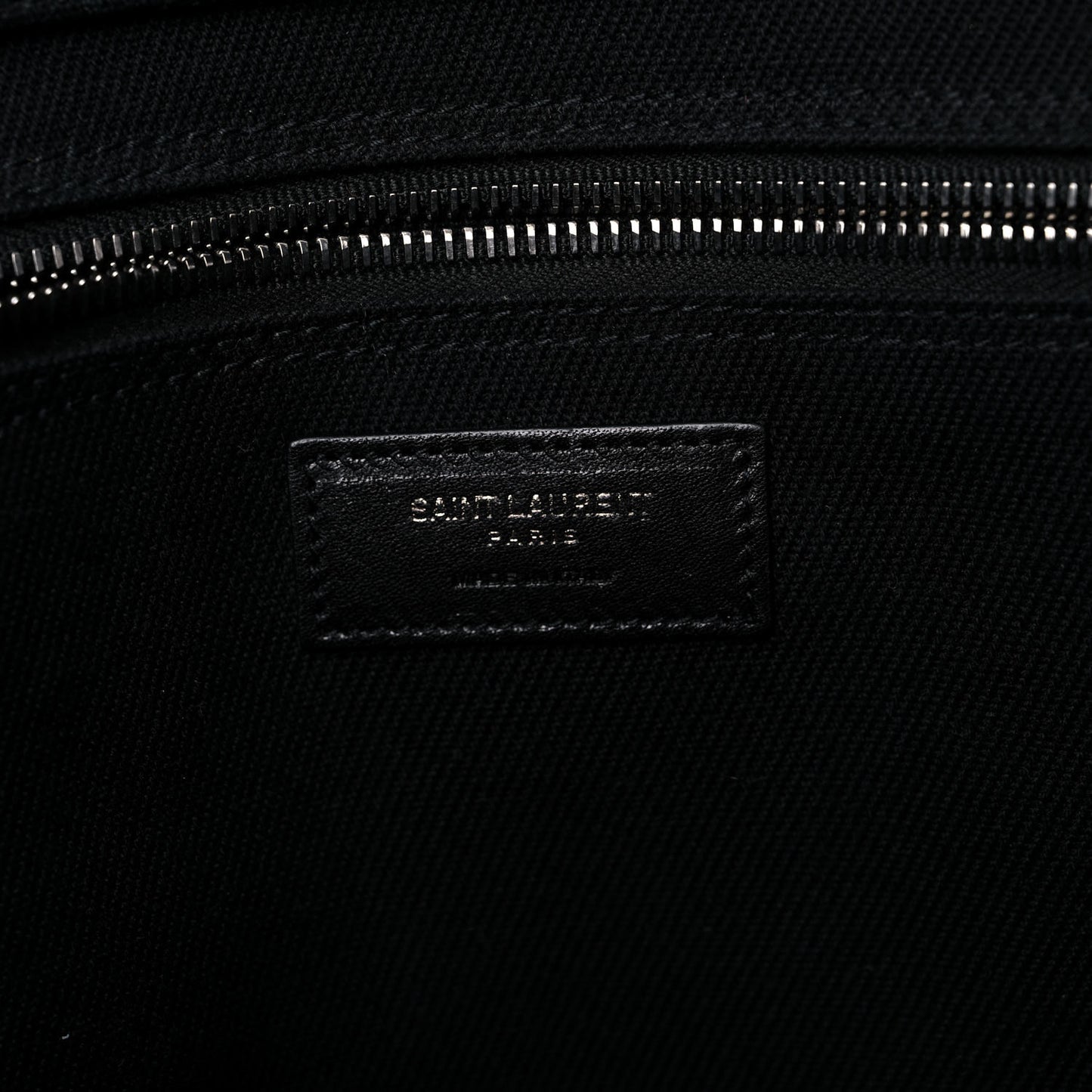 Linen Calfskin Rive Gauche Tote Black